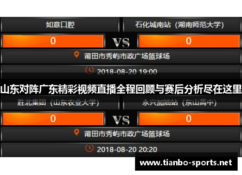山东对阵广东精彩视频直播全程回顾与赛后分析尽在这里